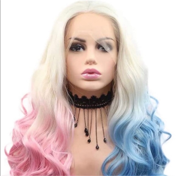 🆕 22” HARLEY QUINN Unicorn BLONDE OMBRE BODY WAVY WIG *NEW* - Picture 5 of 6